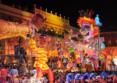 Colorful floats at Nice Carnival