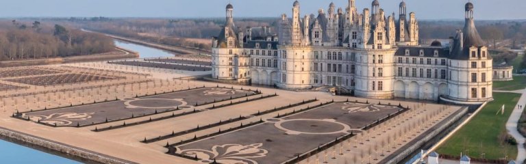 The new Gardens in Chambord Castle, Loire Valley
