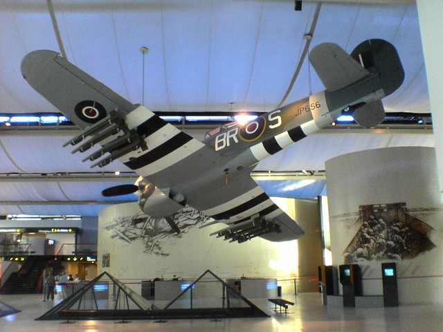War plane in Caen Memorial Museum, Normandy