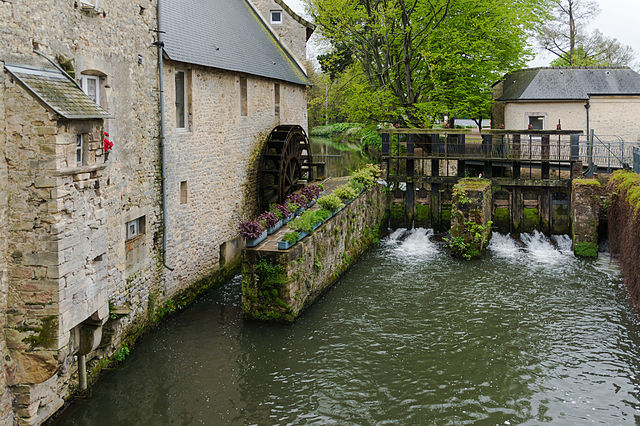 Water wheel Watermill River Aure Bayeux Normandy
