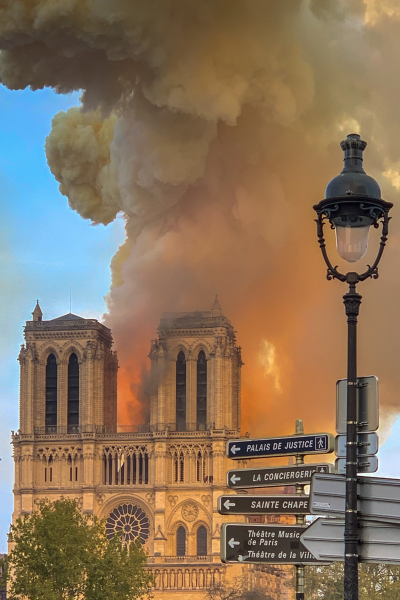 Notre Dame fire Paris
