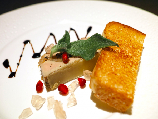 Delicious foie gras on a plate