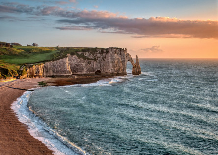 The cliffs of Etretat on the Normandy coast