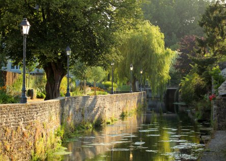 Romantic stroll along the Aure river in Bayeux, Normandy