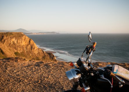 A bike overlooking the French coast