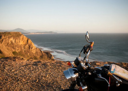 A bike overlooking the French coast