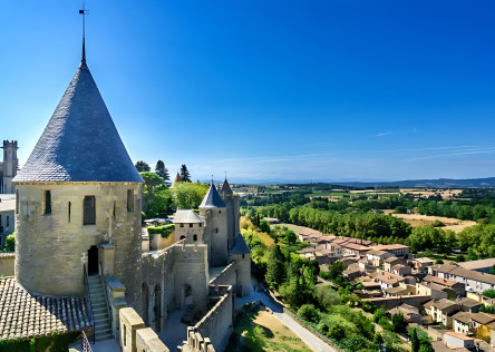 A view of the city of Carcassonne in Languedoc Roussillon, France