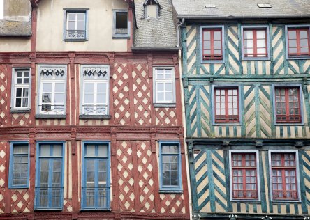 Rennes half-timbered houses in Brittany