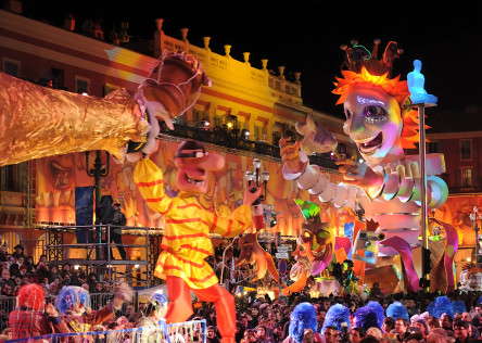 Colorful floats at Nice Carnival