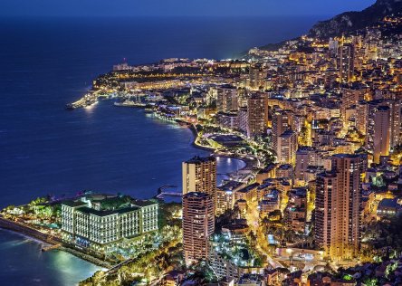 View of Monaco at night