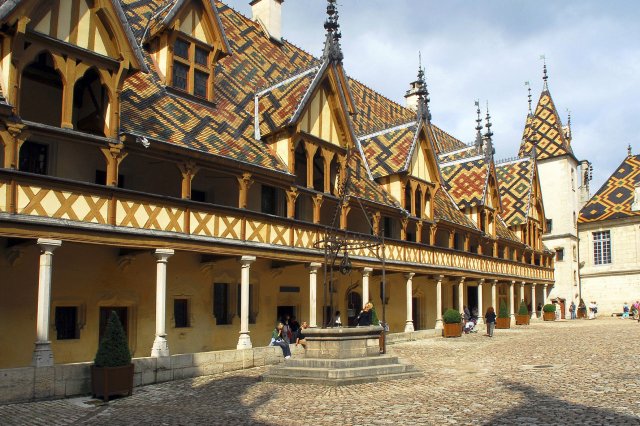 The medieval Hospices in Beaune, Burgundy The medieval Hospices in Beaune, Burgundy