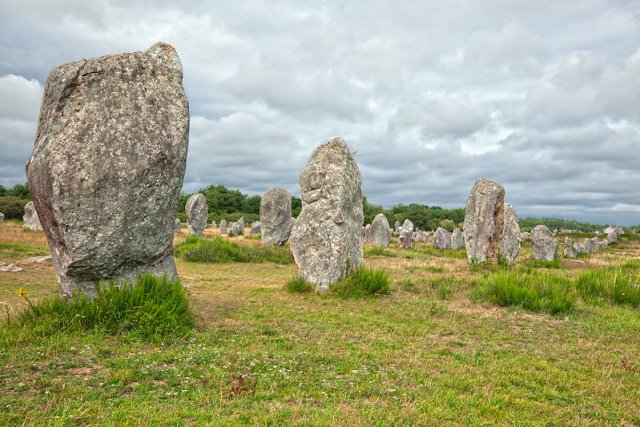 Megaliths at Carnac, Brittany in France