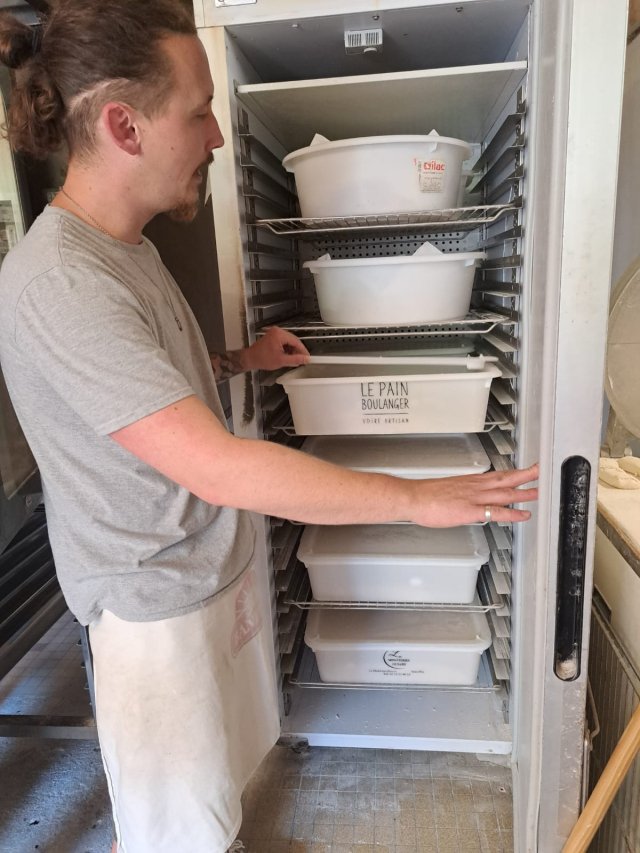Fred by the dough fridge The dough fridge and Fred the baker