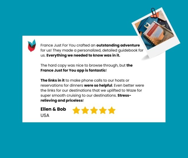 A 5-star review from travelers Ellen & Bob from the USA