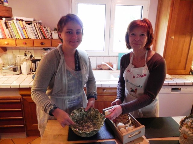 Trip planner Emilie learning to cook Norman cuisine with Brigitte