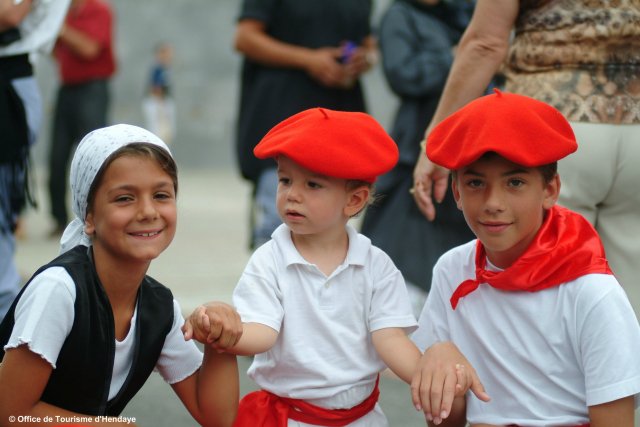 Children with traditional Basque Costumes Children with traditional Basque Costumes