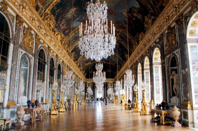 The Hall of Mirrors in the Palace of Versailles