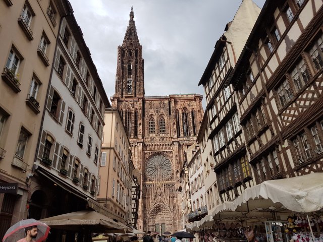 The gothic Notre Dame Cathedral in Strasbourg, Alsace