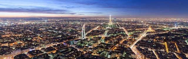 Paris by night, view from Montparnasse Tower roof terrace Paris by night, view from Montparnasse Tower roof terrace
