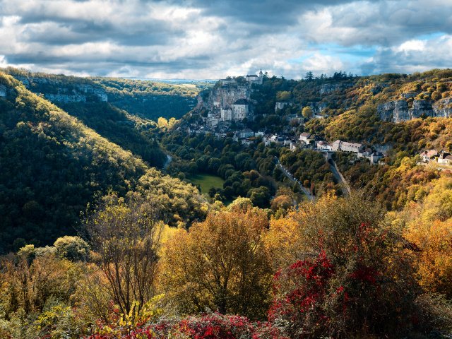 Fall colors in Rocamadour Fall colors in Rocamadour