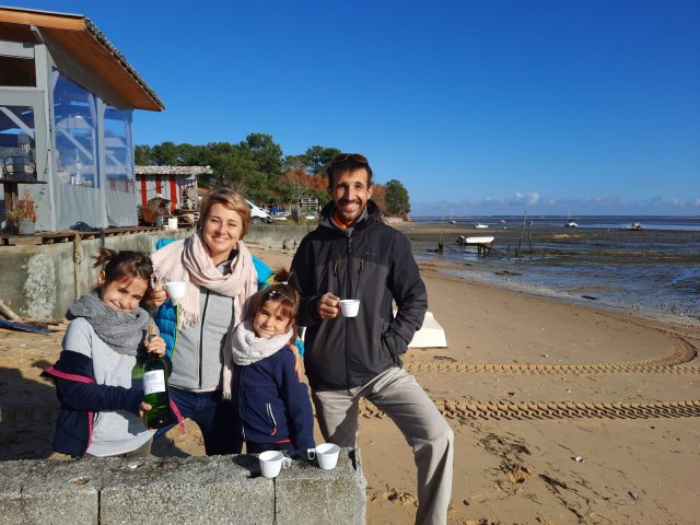France Just For You Founder Emilie with her family in Arcachon Bay France Just For You Founder Emilie with her family in Arcachon Bay