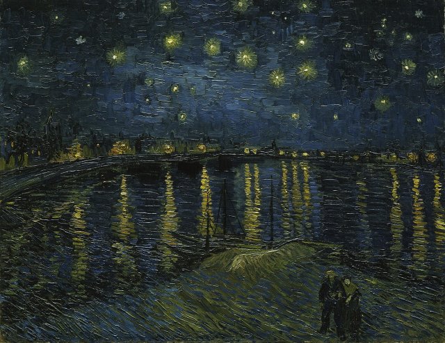 Van Gogh's painting 'Starry Night on the Rhone' in Arles Van Gogh's painting 'Starry Night on the Rhone' in Arles