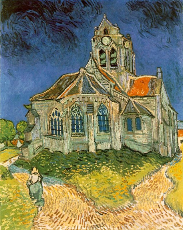 Van Gogh's painting of The Church at Auvers-sur-Oise A painting by van Gogh of the Church at Auvers-sur-Oise
