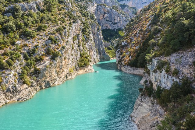 Verdon Gorge, Provence The turquoise water of the river through the Verdon Gorge