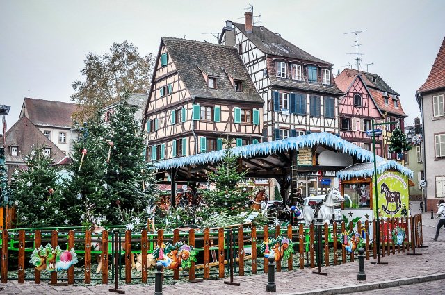 Colmar in Alsace looking like a fairytale village at Christmas