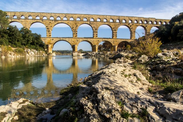 Pont du Gard Roman Aqueduct in Provence