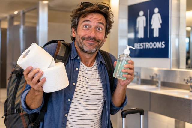 Traveler in Paris and USA - Toilets matter