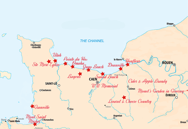 Normandy Map Main Sites to Visit - France Just For You Map Normandy 