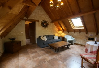 Relax in a large suite room with a living room area
