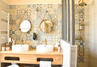 with a nice old tile style bathroom with a nice old tile style bathroom