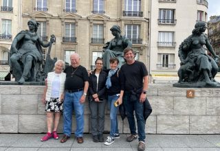 Alex, Judy and family outside the Musée d'Orsay in Paris