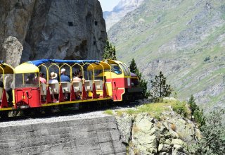 The tourist train in Artouste, Basque Country The tourist train in Artouste, Basque Country