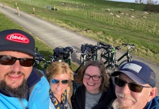 Travelers Baron, Kristin, Shannon & John, biking in the Loire Valley