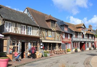 Beuvron-en-Auge, a beautiful village with half-timbered houses in Normandy