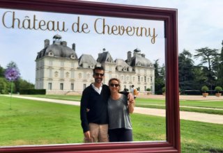 France Just For You co-founders Emilie & Guillaume at Cheverny Castle