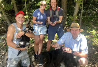 Travelers Martina & Simon from the UK after their truffle hunt in Provence Travelers Martina & Simon from the UK after their truffle hunt in Provence