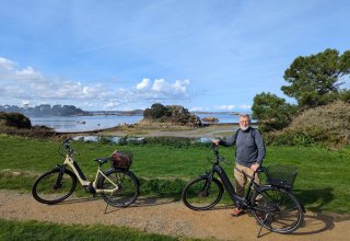 Traveler Patrick biking in Brittany