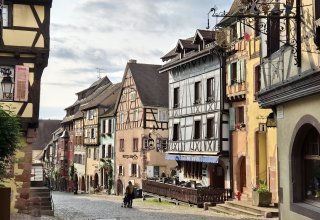 A street in Riquewihr, first thing in the morning