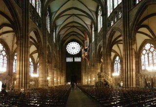 Inside Notre Dame Cathedral in Strasbourg
