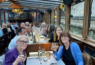 Therese and Maryanne on a cruise of the Seine