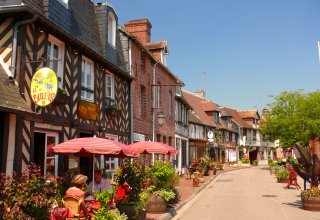 Beuvron-en-Auge, a beautiful village with half-timbered houses in Normandy
