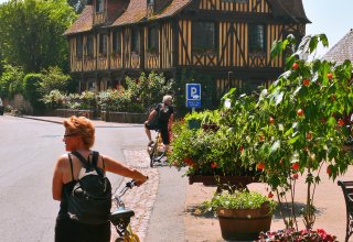 The beautiful village of Beuvron-en-Auge in Normandy