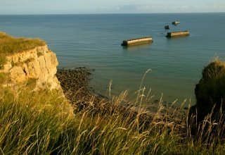 Remains of the Mulberry port in Arromanches - ©CRT Normandy