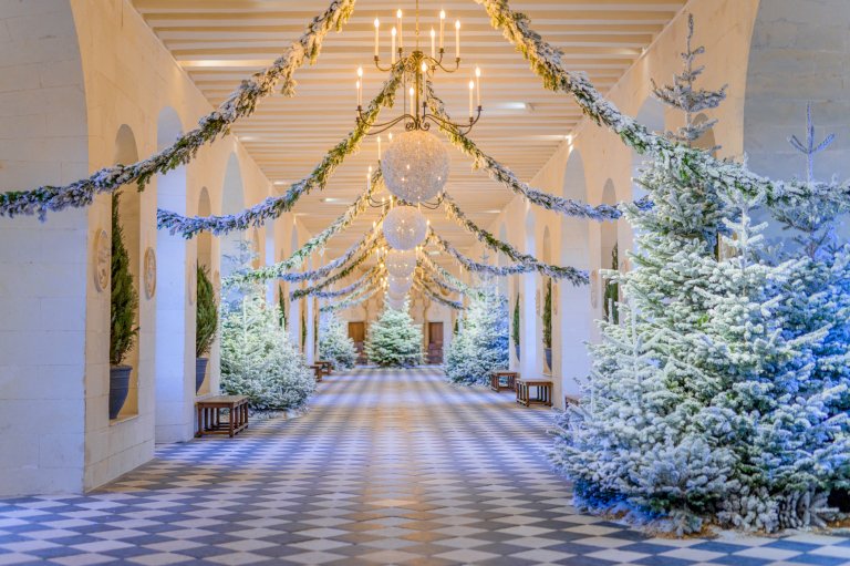 Chenonceau castle on Christmas