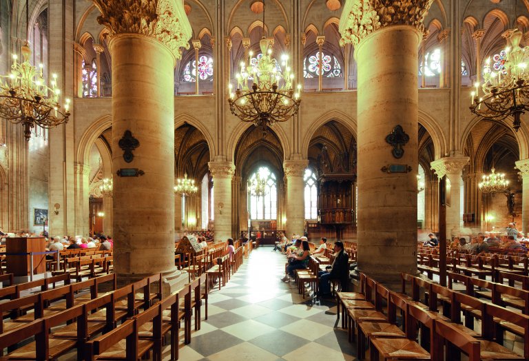 Inside Notre Dame de paris before the fire