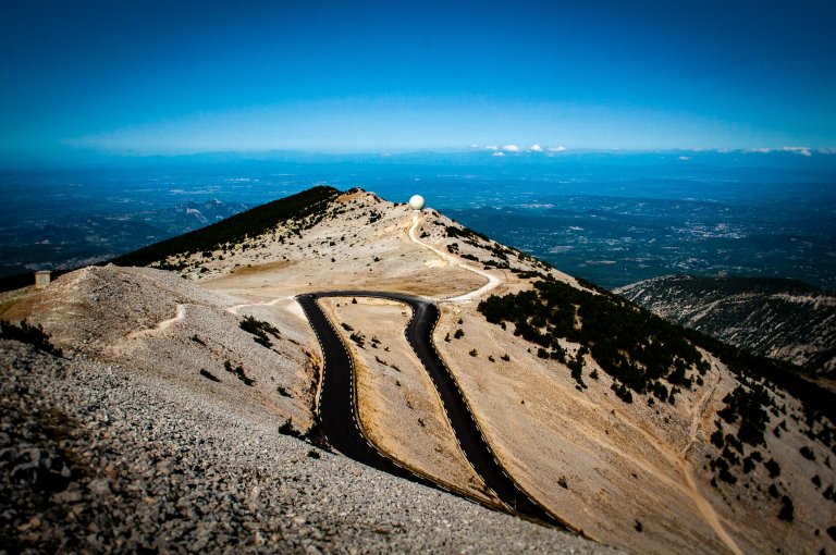View of the road around Mont Ventoux